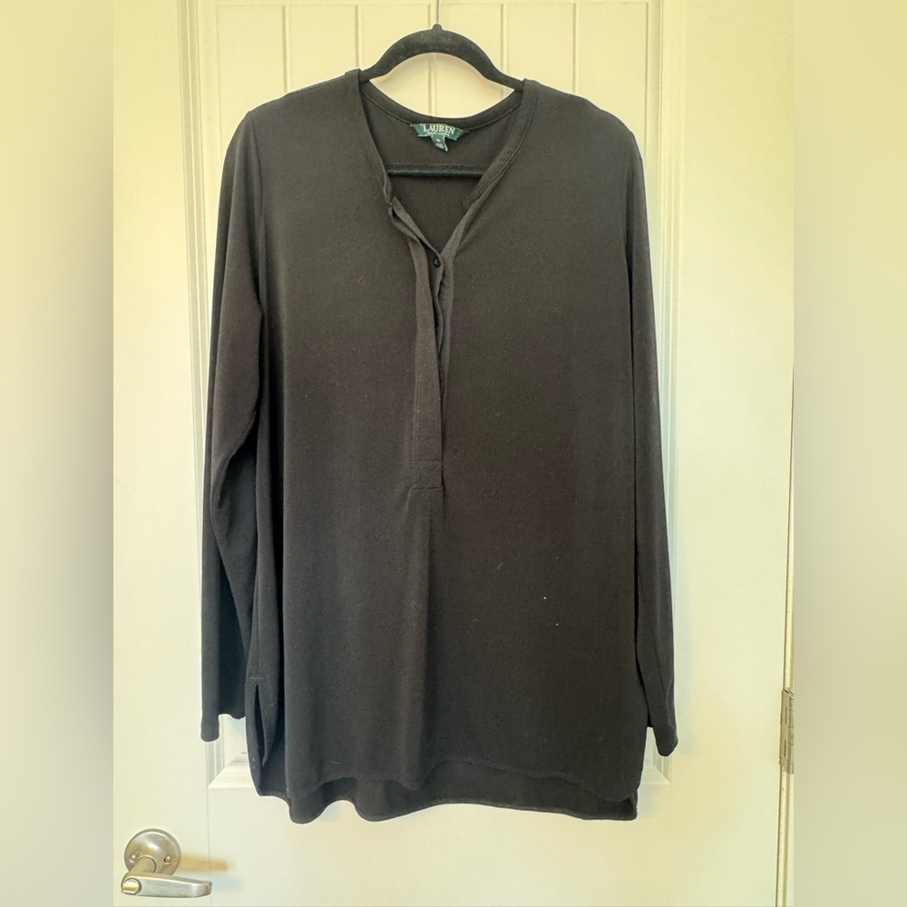 Lauren Ralph Lauren Women's Black Blouse Long sleeve size XL